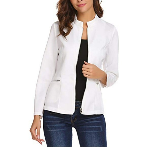🆕⭐Plus size White moto blazer jacket⭐ - Picture 1 of 7